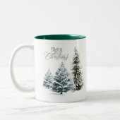 Vrolijk kerstwintersceen Mok met tweetone koffie (Links)