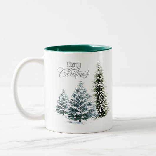 Vrolijk kerstwintersceen Mok met tweetone koffie (Links)