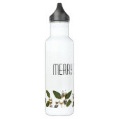 Vrolijk kerstwit Bells Modern Design Waterfles (Links)