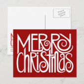 Vrolijk kerstwit Briefkaart (Voorkant / Achterkant)