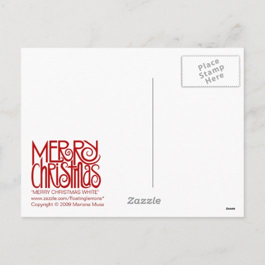 Vrolijk kerstwit Briefkaart (Achterkant)