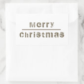 Vrolijk kerstwit en grijs feestdag rechthoekige sticker (Tas)