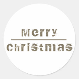 Vrolijk kerstwit en grijs feestdag ronde sticker