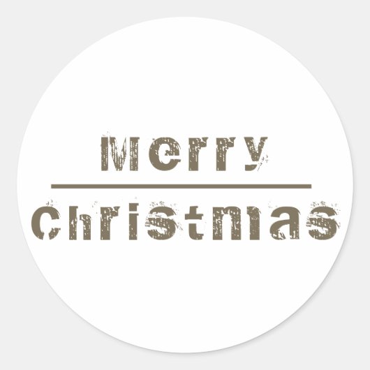 Vrolijk kerstwit en grijs feestdag ronde sticker (Voorkant)