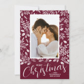 Vrolijk kerstwit fleschemicaliën Foto Feestdagenkaart (Voorkant)