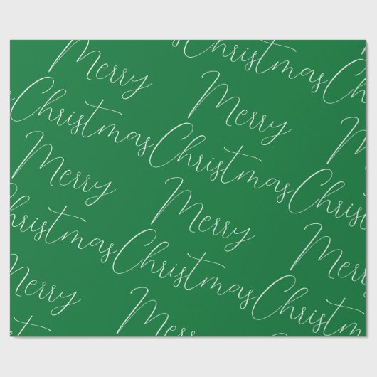 Vrolijk kerstwit handgeschreven tekst, groen cadeaupapier (Vlak)