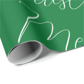 Vrolijk kerstwit handgeschreven tekst, groen cadeaupapier (Rol Hoek)