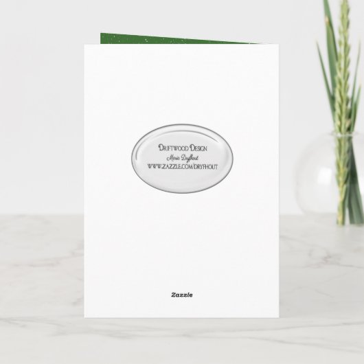 Vrolijk kerstwit kaarsenlantaarn met versiering kaart (Achterkant)