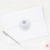 Vrolijk kerstwit marineschip grijs RSVP Snowflakes Ronde Sticker (Envelop)