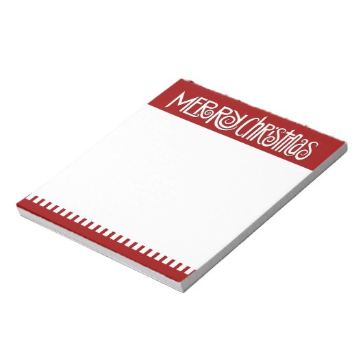 Vrolijk kerstwit Notitieblok (Linkerzijde)