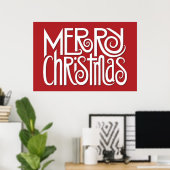 Vrolijk kerstwit Poster (Thuiskantoor)