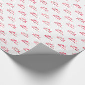 Vrolijk kerstwit rood script schattige vakantie cadeaupapier (Hoek)