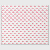 Vrolijk kerstwit rood script schattige vakantie cadeaupapier (Vlak)