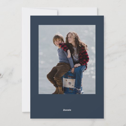 Vrolijk kerstwit script 3 Foto Collage Feestdagenkaart (Achterkant)