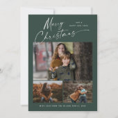 Vrolijk kerstwit script 3 Foto Collage Feestdagenkaart (Voorkant)