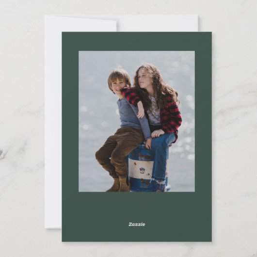 Vrolijk kerstwit script 3 Foto Collage Feestdagenkaart (Achterkant)