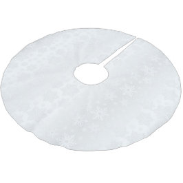 Vrolijk kerstwit Snowflake Satin Kerstboom Rok