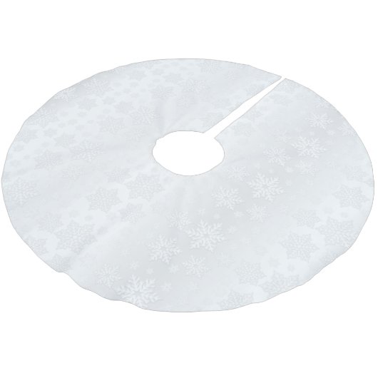 Vrolijk kerstwit Snowflake Satin Kerstboom Rok (Gekanteld)