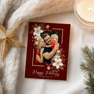 Vrolijk kerstwit Vakantie Foto Briefkaart