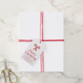 Vrolijk kerstwitte rode snoepsuikerriet, schattig cadeaulabel (Met Touw)