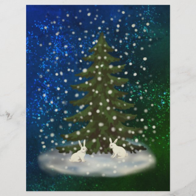 Vrolijk kerstwitte vleermuizen onder een saus briefhoofd (Voorkant)