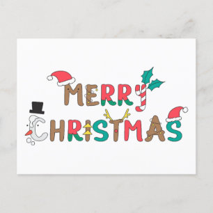 Vrolijk kerstwoord element feestdagenkaart