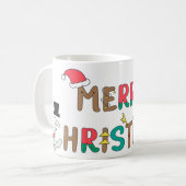 Vrolijk kerstwoord element koffiemok (Voorkant links)