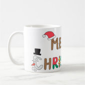 Vrolijk kerstwoord element koffiemok (Links)