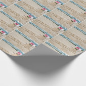 Vrolijk kerstzand man op het strand cadeaupapier (Hoek)