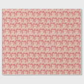  Vrolijk Kerstzegel Rode Collage Ephemera Cadeaupapier (Vlak)