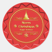 Vrolijk kerstzegel ronde sticker (Voorkant)