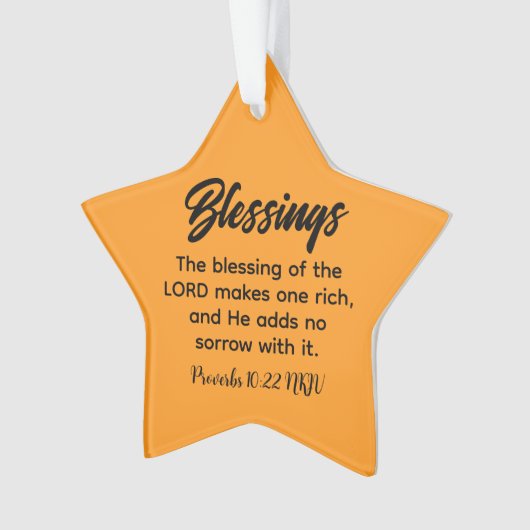 Vrolijk Kerstzegeningen Bijbelvers Sinaasappel Ste Ornament (voorkant)