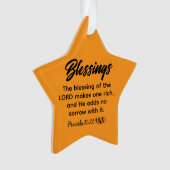 Vrolijk Kerstzegeningen Bijbelvers Sinaasappel Ste Ornament (voorkant)