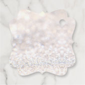 Vrolijk kerstzilverglitter elegant bedankjes labels (Achterkant)