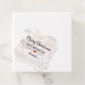 Vrolijk kerstzilverglitter elegant bedankjes labels (In situ)