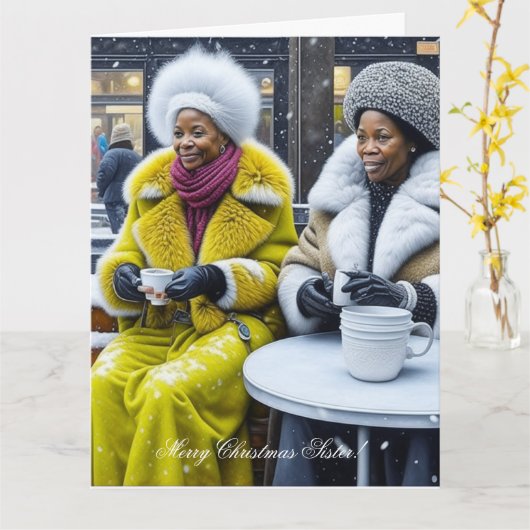 Vrolijk kerstzusje! kaart (Gele Bloem)