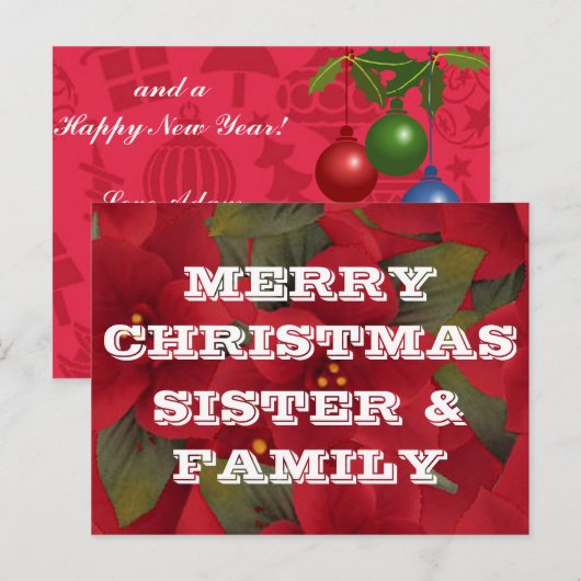 Vrolijk kerstzuster, Gezin Briefkaart (Voorkant / Achterkant)