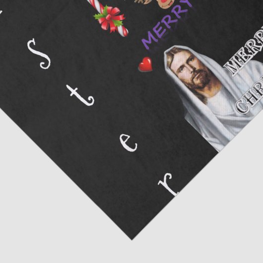 Vrolijk kerstzuster Tissue Paper Jesus Santa Tissuepapier (Detail)