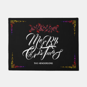 Vrolijk kerstzwart - deurmat