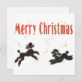 Vrolijk kerstzwart en chocolade-gebak feestdagenkaart (Voorkant / Achterkant)