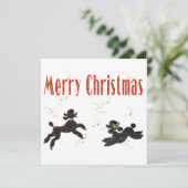 Vrolijk kerstzwart en chocolade-gebak feestdagenkaart (Staand voorkant)