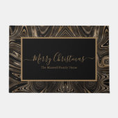 Vrolijk kerstzwart en gouden zwijn  deurmat (Voorkant)