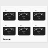 Vrolijk kerstzwart en wit cadeauLabel Vierkante Sticker (Vel)