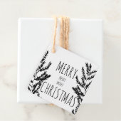 Vrolijk kerstzwart-wit cadeauLabel Bedankjes Labels (In situ)