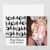 Vrolijk kerstzwart-wit-fotografie feestdagenkaart (Voorkant / Achterkant)