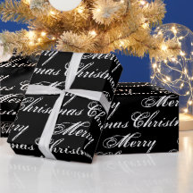 Vrolijk kerstzwart-wit kalligrafie elegant