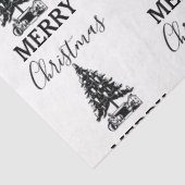 Vrolijk kerstzwart-wit  kerstboom tissuepapier (Detail)