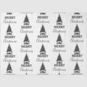 Vrolijk kerstzwart-wit  kerstboom tissuepapier (Voorkant)