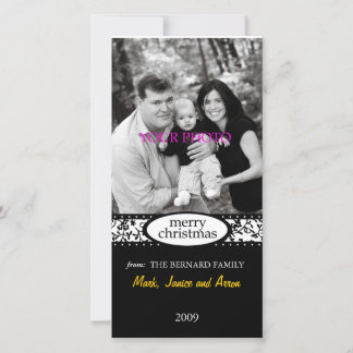 vrolijk kerstzwart wit lint feestdagenkaart