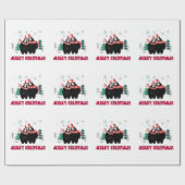 Vrolijk kerstzwarte Beren Cadeaupapier (Vlak)